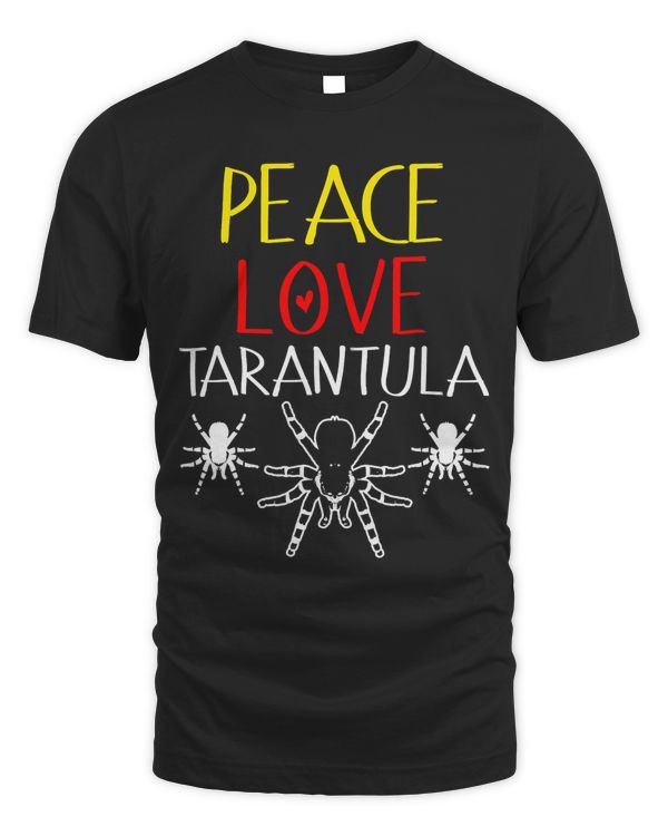 Peace Love Tarantula Shirt Minimalistic Drawing Sketch T-Shirt