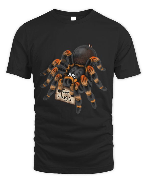 Red Orange Knee Tarantula Spider Hugs T-Shirt