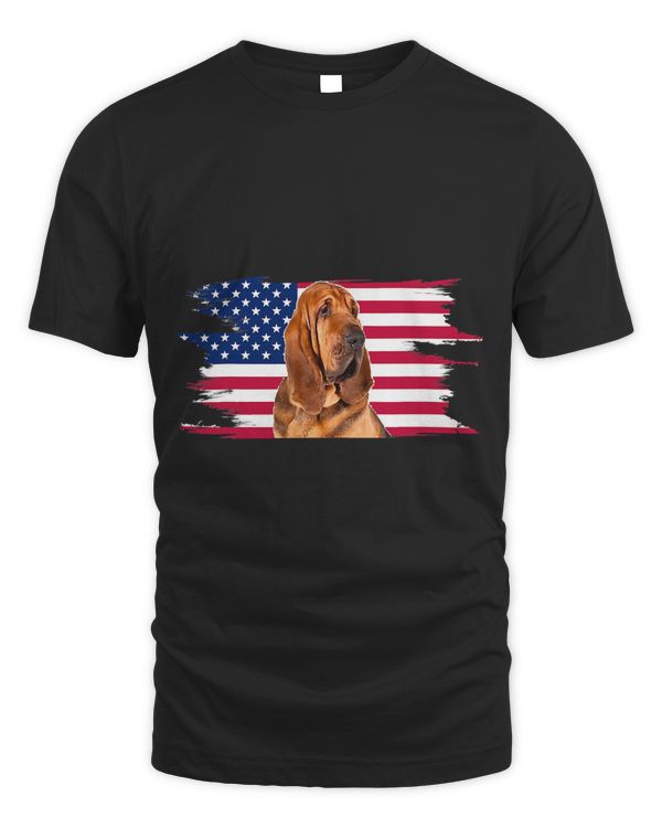 American Flag Dog Bloodhound T-Shirt
