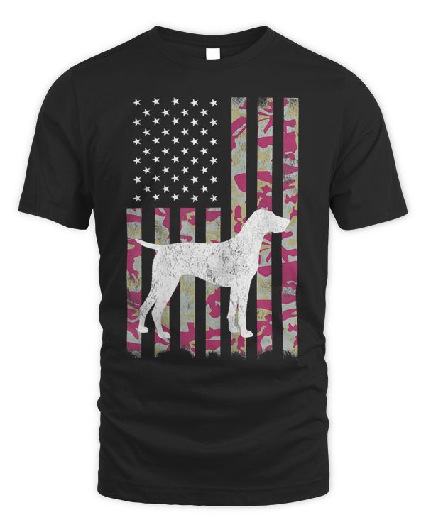 Womens German Shorthair Pointer  GSP Mom  USA Flag Design T-Shirt