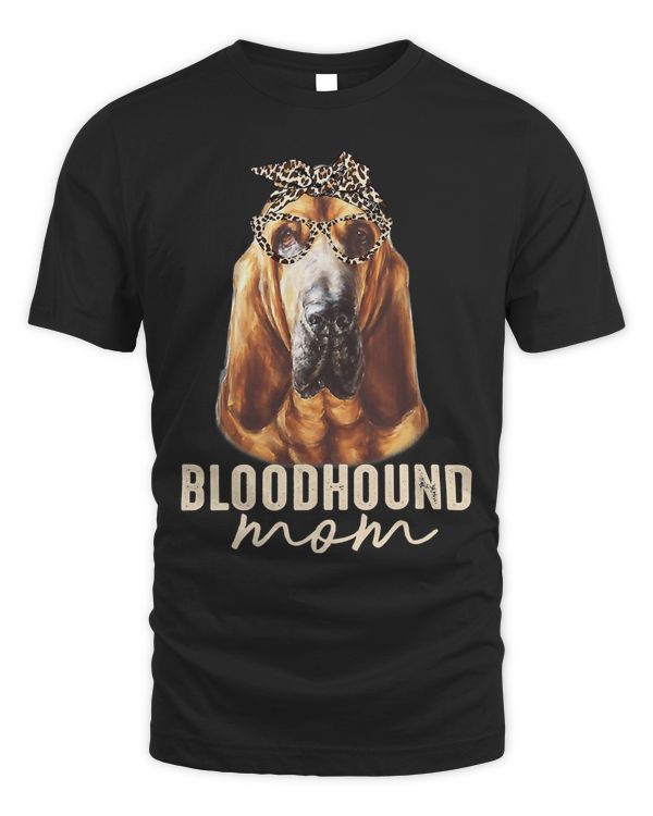Bloodhound Leopard Print Bandana Dog Lover Gift T-Shirt