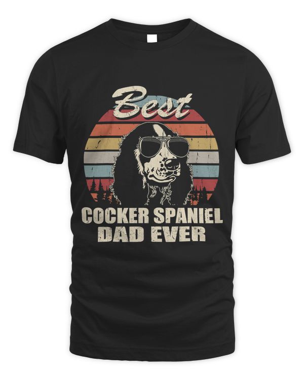 Best Cocker Spaniel Dad Ever Vintage Retro Dog Dad T-Shirt