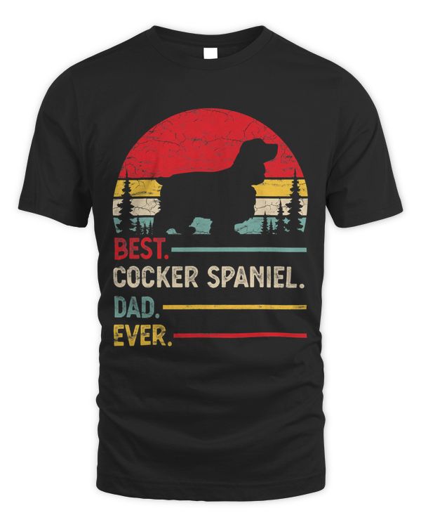 Cocker Spaniel Best Dad Ever Gift Dog Vintage Retro Men T-Shirt