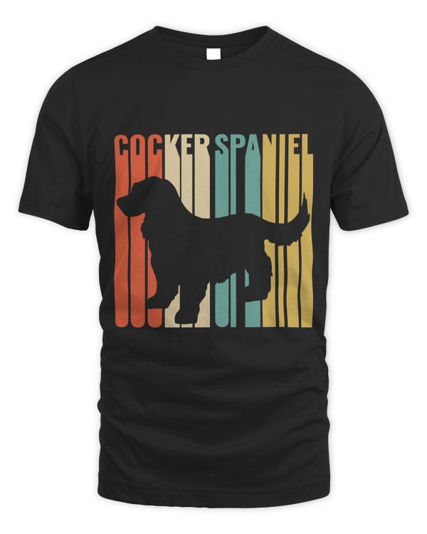 Cocker Spaniel Retro 1970's Dog Silhouette Cocker Spaniel Pullover Hoodie