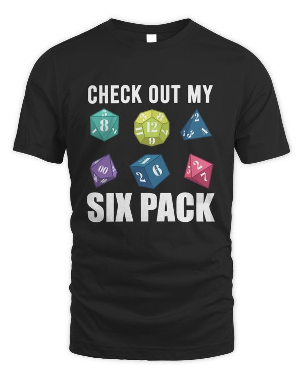 RD Funny Check Out My Six Pack Dice For Dragons D20 RPG Gamer Shirt