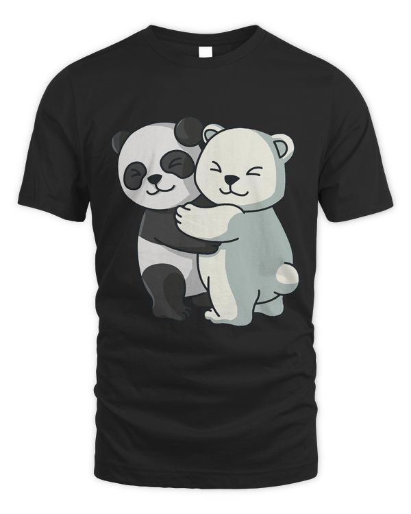 Panda and Polar Bear cute Icebear Cuddle Animals T-Shirt