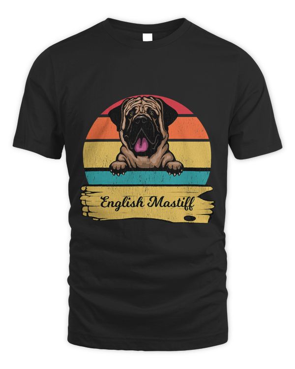 Dog Shirt. Retro Style English Mastiff T-Shirt