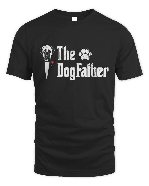 Mens The Dogfather English Mastiff Dog Dad Tshirt Father's Day G