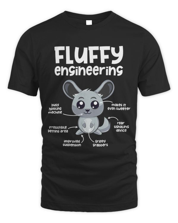 Funny Anatomy Of A Cute Chinchilla Fluffy Engineering T-Shirt