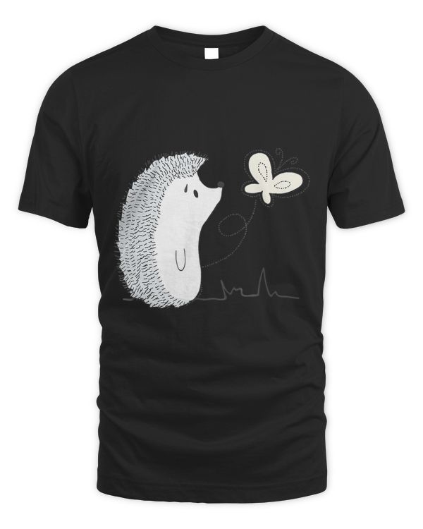 Cute Vintage Hedgehog & Butterfly Art T-Shirt & Gift G005287
