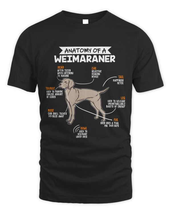 Anatomy Of A Weimaraner Dog Funny Dog Lover Gift Long Sleeve T-Shirt