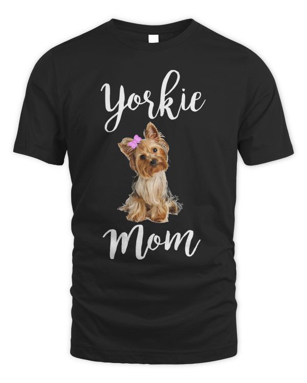 Cute Yorkie Mom Long Sleeve T-Shirt Dog Mom Shirt For Women