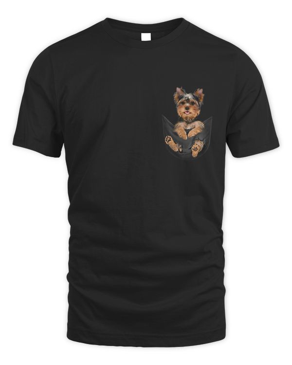 Dog Lovers Gifts Yorkshire Terrier In Pocket Funny Dog Face T-Shirt