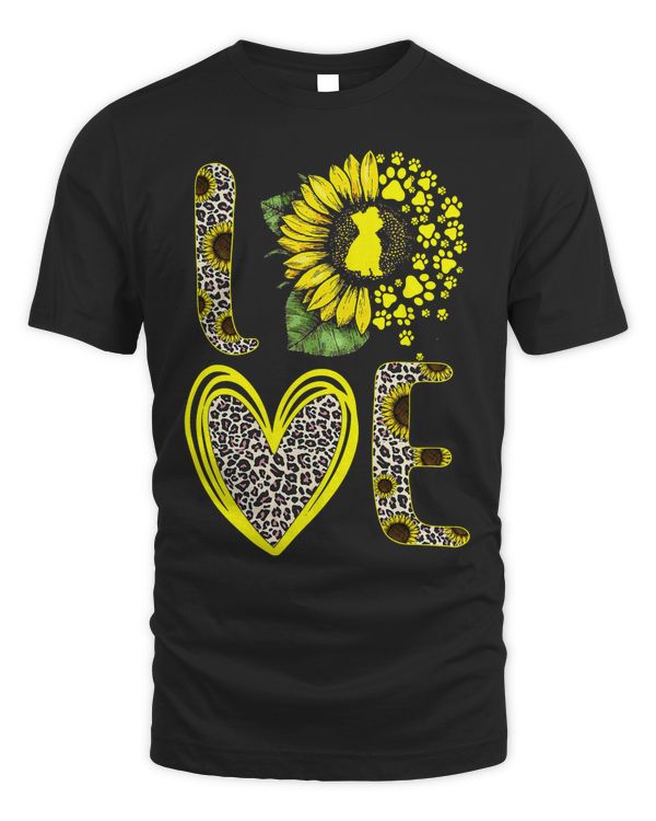 Love Yorkshire Terrier Sunflower For Dog Lover Gifts T-Shirt