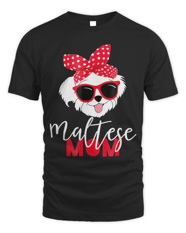Dog Lovers T Shirt Maltese Mom Fur Mama Shirt