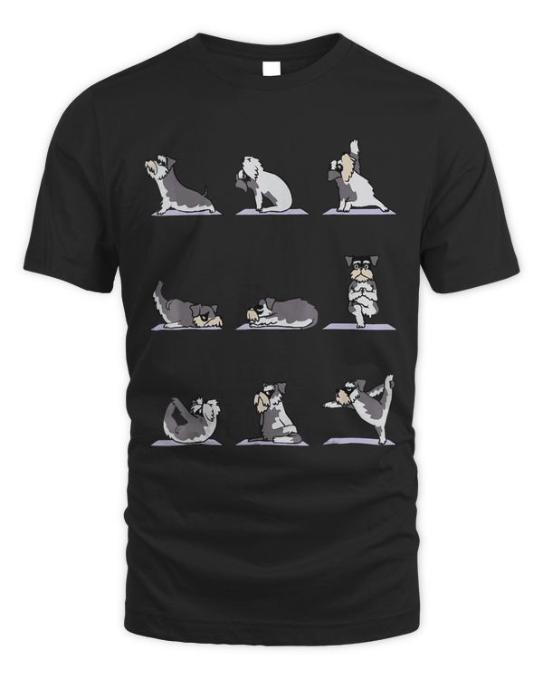 Miniature Schnauzer yoga Asana Pose Meditation Funny T-Shirt