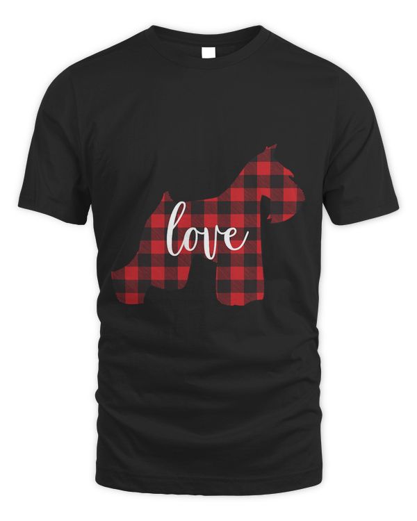 Buffalo Plaid Schnauzer Mom Love T-Shirt