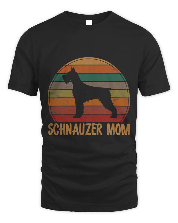 Retro Schnauzer Mom Gift Standard Giant Dog Mother Pet Mama T-Shirt