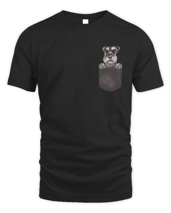 Dog In Pocket Funny Dog Lover Miniature Schnauzer T-Shirt