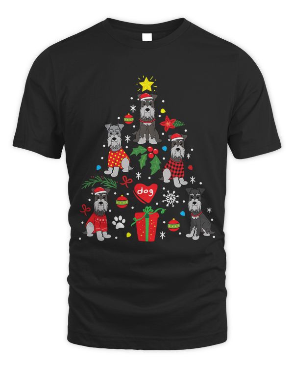 Schnauzer Christmas Tree Ornament Funny Pet Dog Gift T-Shirt