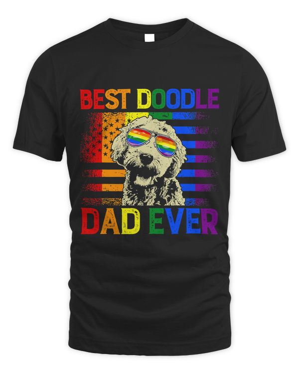 Best Doodle Dad Ever Shirt Goldendoodle LGBT Gay Pride Gift