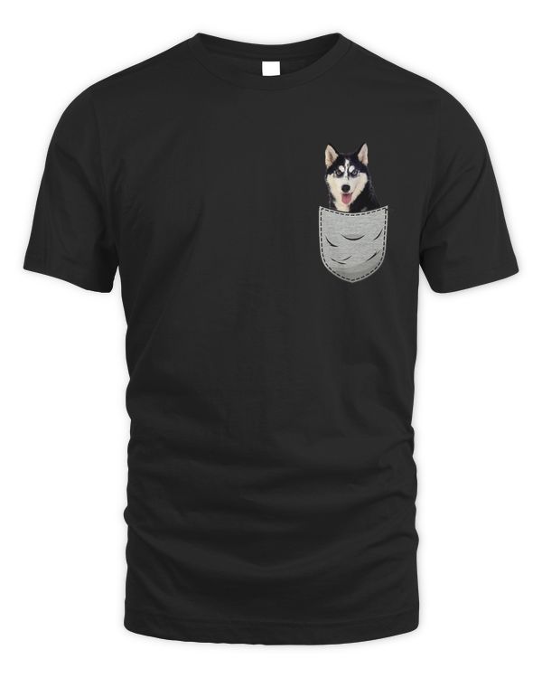 Cute Siberian Husky Sibe Chukcha for dog lovers pocket owner T-Shirt