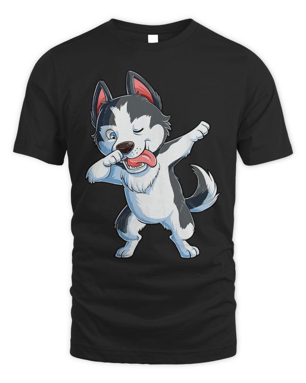 Dabbing Siberian Husky Dog Lover Boys Kids Dab Funny Gifts T-Shirt