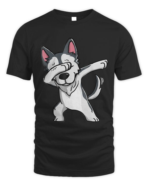 Dabbing Siberian Husky T-Shirt Husky Kids Costume