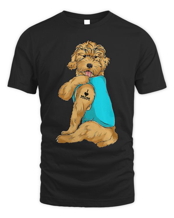 Goldendoodle I Love Mom Tattoo Apparel, Dog Mom Gifts Womens T-Shirt