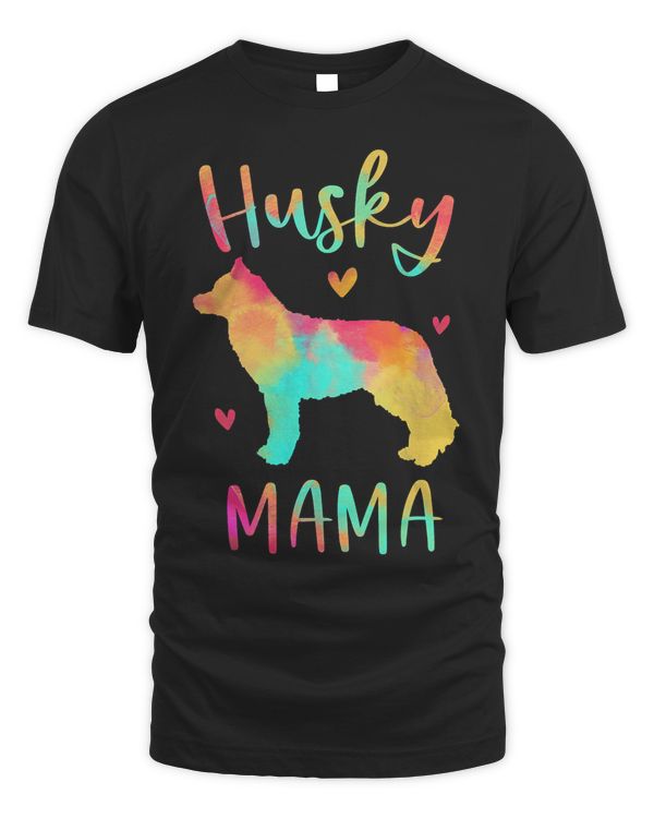 Husky Mama Colorful Siberian Husky Gifts Dog Mom T-Shirt