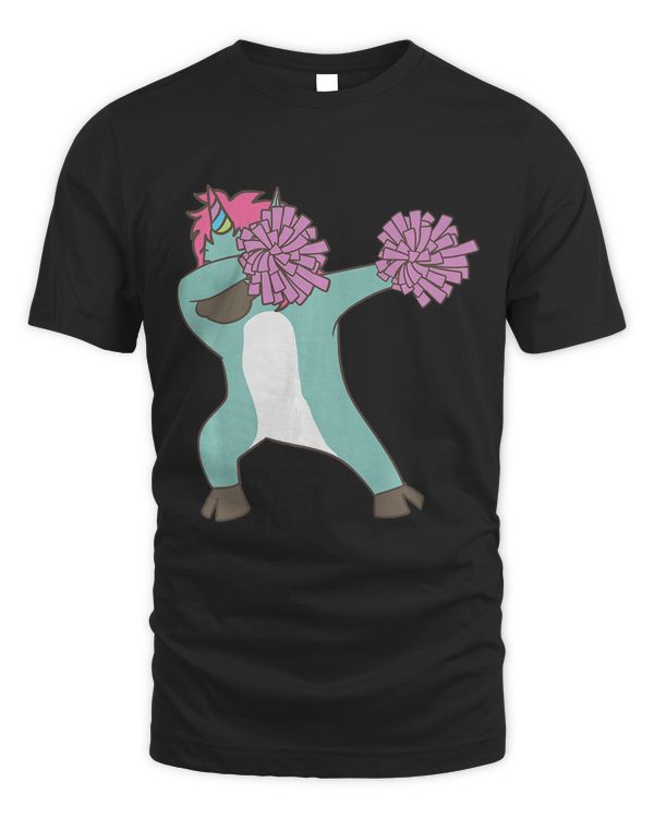 Cheerleader Dabbing Unicorn Shirt  Cool Cheerleading Gift