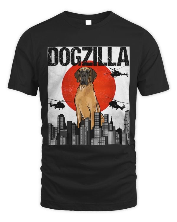 Funny Vintage Japanese Dogzilla Brown Great Dane T-Shirt