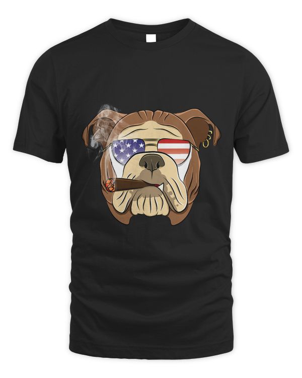 Funny Cigar Shirt, Gift for Cigar Dog Lovers USA T-Shirt