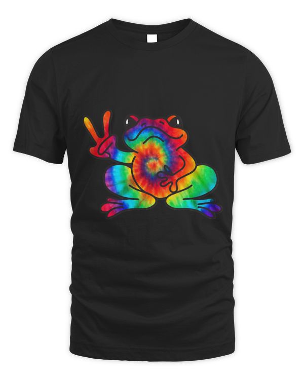Cool Peace Frog Tie Dye T-Shirt