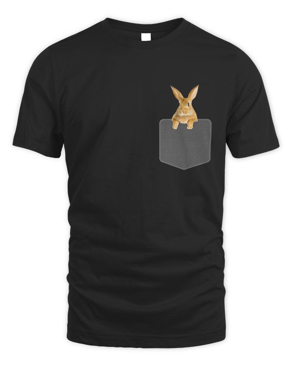 Cute Bunny Rabbit Pocket  T-Shirt