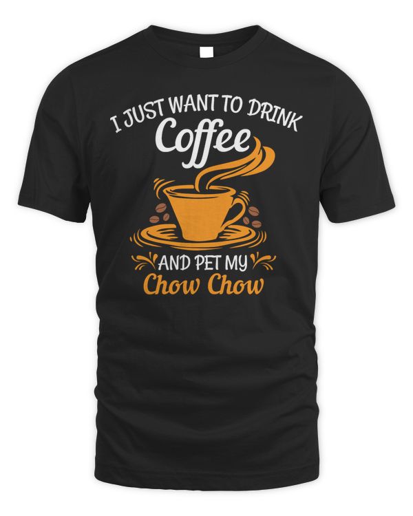 Drink coffee pet Chow Chow fun long sleeve t-shirt