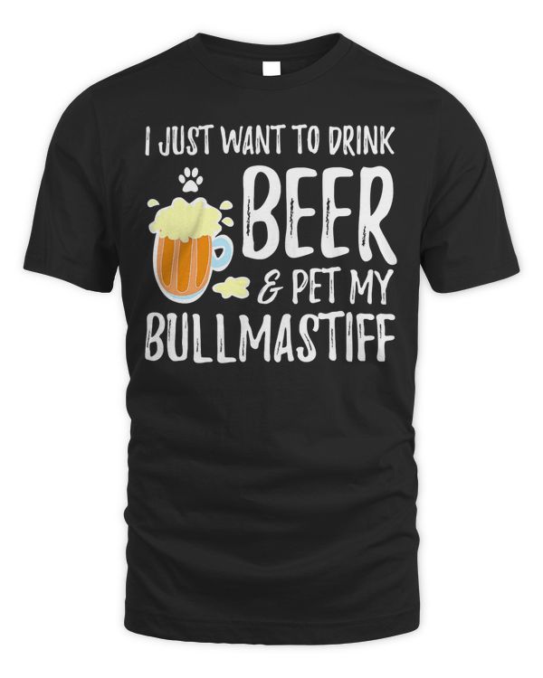 Beer and Bullmastiff Shirt Funny Dog Mom or Dog Dad Gift T-Shirt