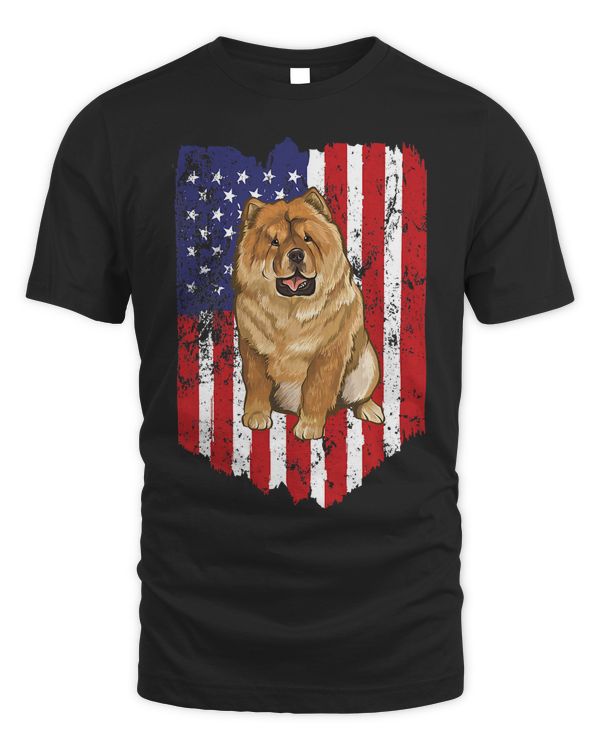 American Flag Chow Chow 4th Of July USA T-Shirt