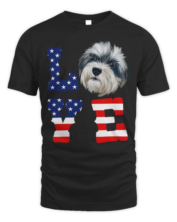 Dogs 365 Havanese Love Dog American Flag 4th of July USA T-Shirt