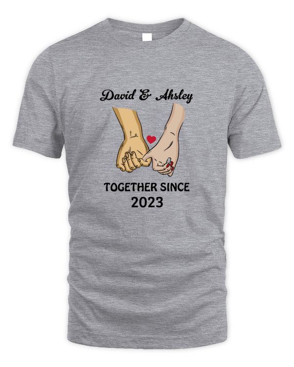 Couple Together Since Anniversary Gift For Her Gift For Him Couple Personalized Shirt