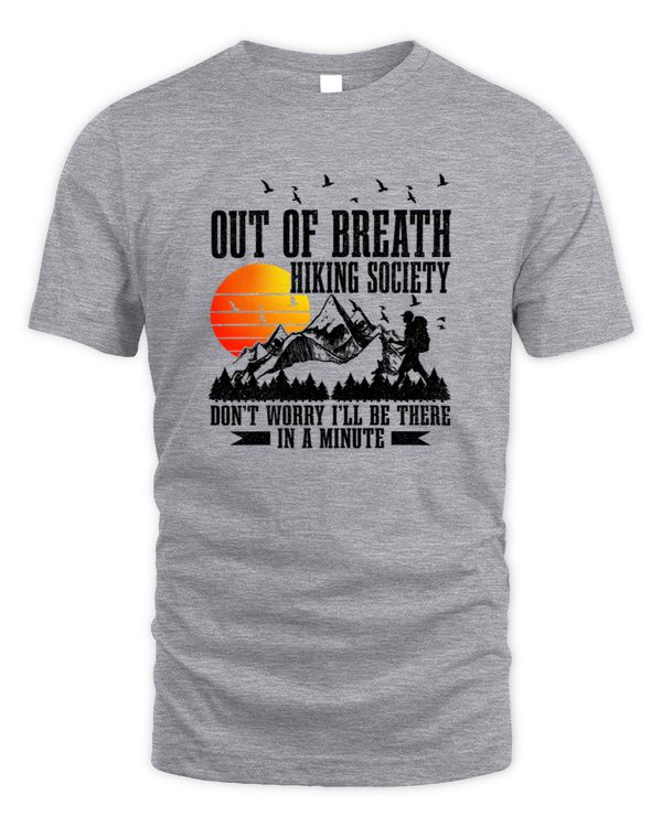 Out Of Breath Hiking Society Vintage Retro Sunset