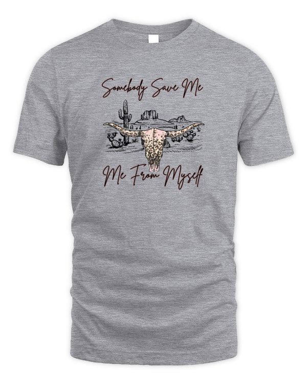 Vintage Somebody Save Me From Myself Floral Skull Retro