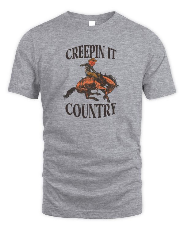 Creepin It Country Vintage Western Pumpkin Skull | Western Halloween