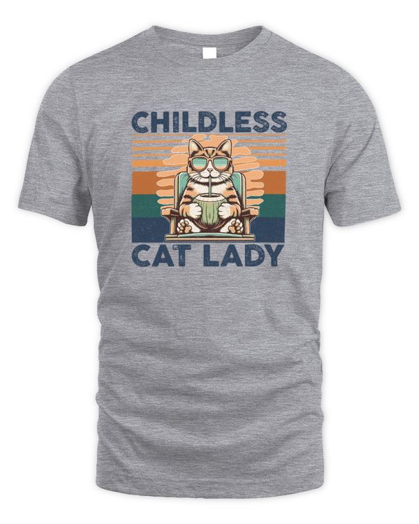 Childless Cat Lady Cat Lovers Vintage