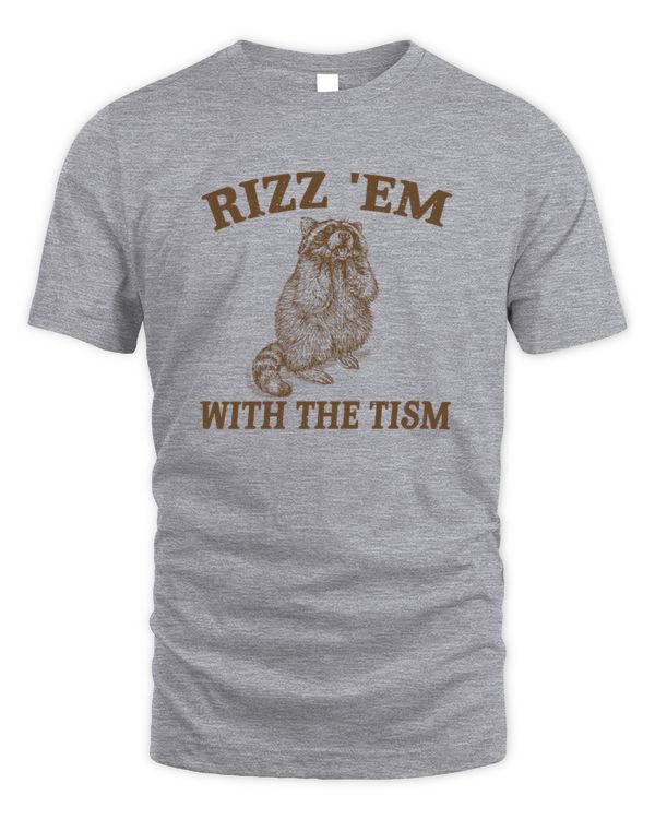 Rizz Em With The Tism Retro Vintage Raccoon