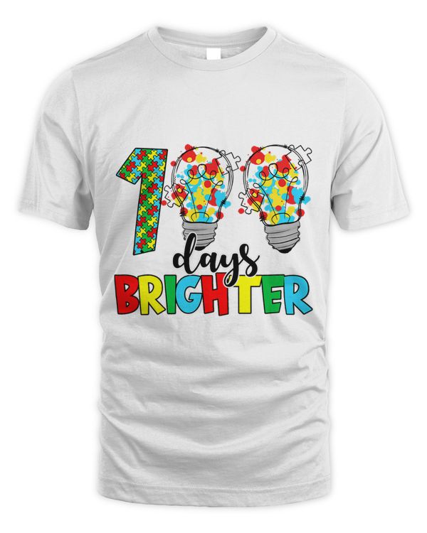 100 Days Brighter Autism Awareness Teacher 100th Days