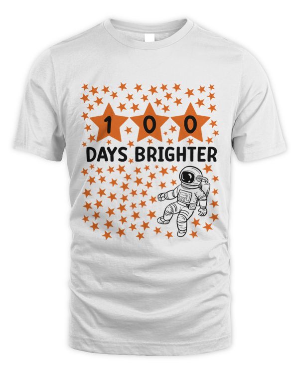 100 Days Brighter Kids Space Astronaut 100th Day of School