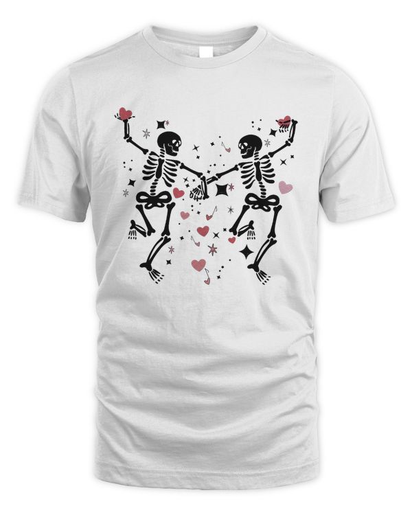 Valentine s Day Shirt Retro Valentines Dancing Skeleton Sweatshirt