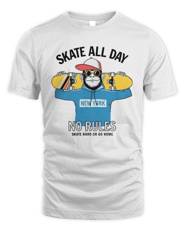 Skate All Day No Rules T Shirt