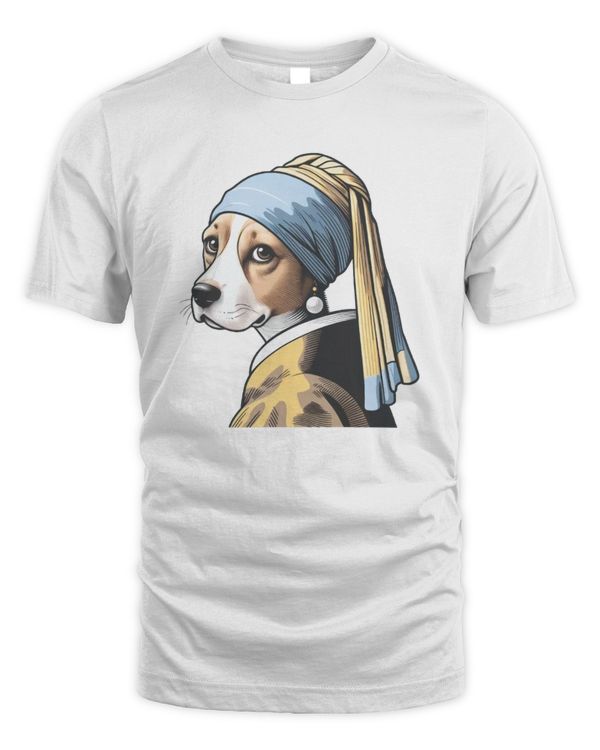 Beagle with a Pearl Earring